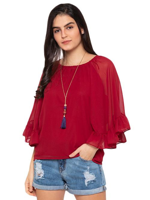 cape sleeved solid top - 17776502 - Very Small Image - 1