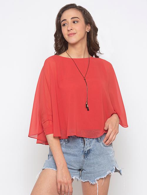 cape sleeved solid top - 17776531 - Very Small Image - 1