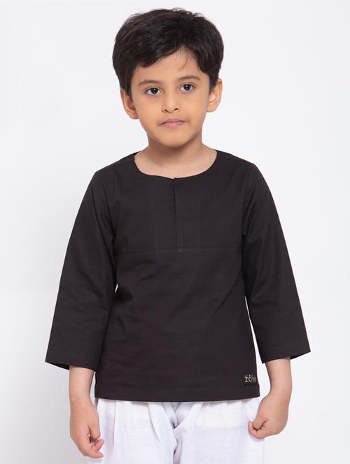 round neck solid kurta - 17776769 - Very Small Image - 1