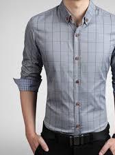 grey cotton formal shirt - 17776940 - Very Small Image - 1
