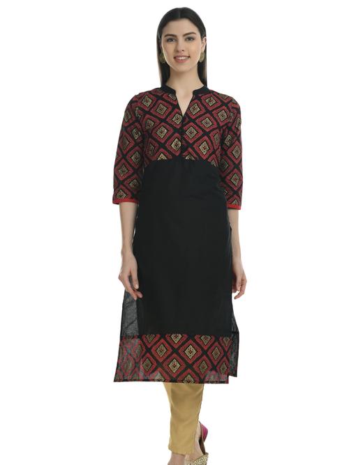 ilisha black & maroon yoke design - 17777099 - Very Small Image - 1