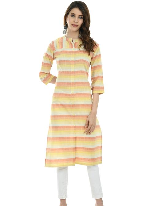ilisha off-white & cream-coloured striped straight - 17777115 - Very Small Image - 1
