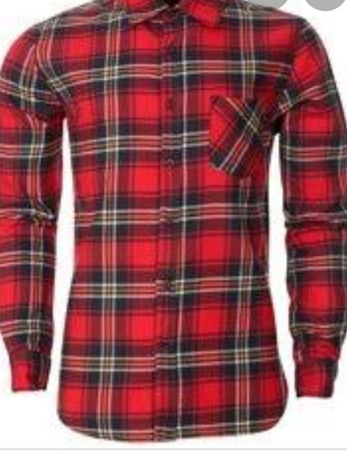 red cotton casual shirt - 17777302 - Very Small Image - 1