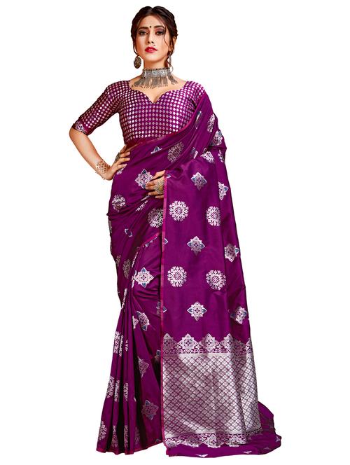 jacquard work banarasi saree with blouse - 17777943 - Very Small Image - 1