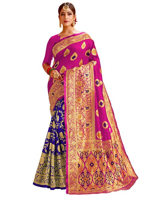 jacquard work banarasi saree with blouse - 17777945 - Very Small Image - 1