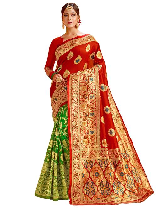 jacquard work banarasi saree with blouse - 17777947 - Very Small Image - 1