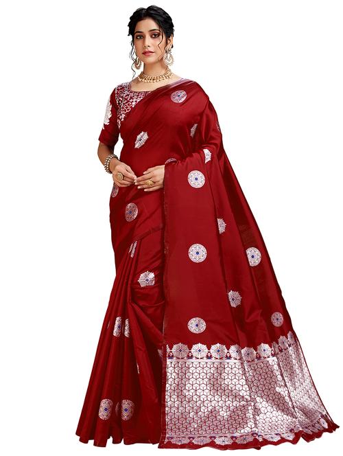 jacquard work banarasi saree with blouse - 17777955 - Very Small Image - 1