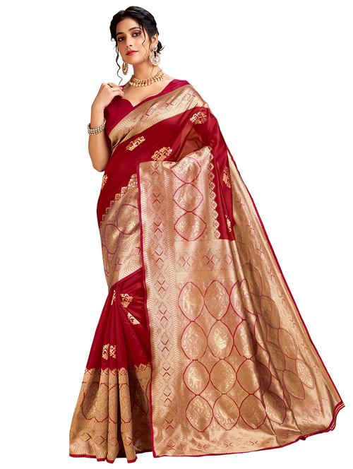 jacquard work banarasi saree with blouse - 17777959 - Very Small Image - 1