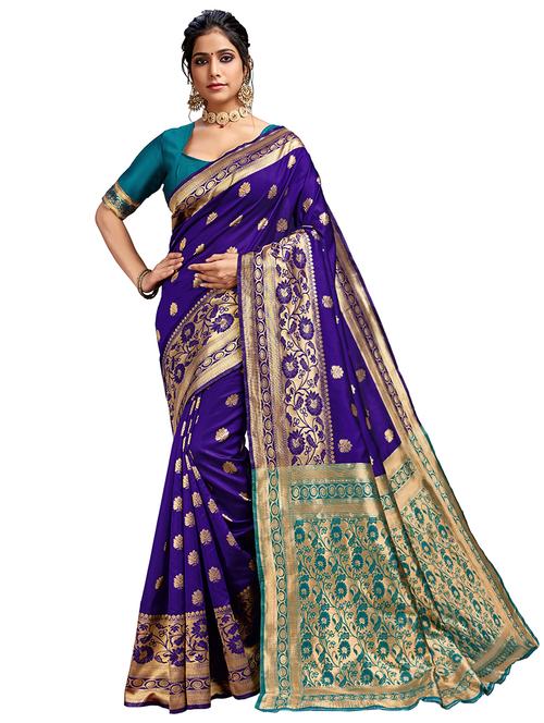 jacquard work banarasi saree with blouse - 17777962 - Very Small Image - 1