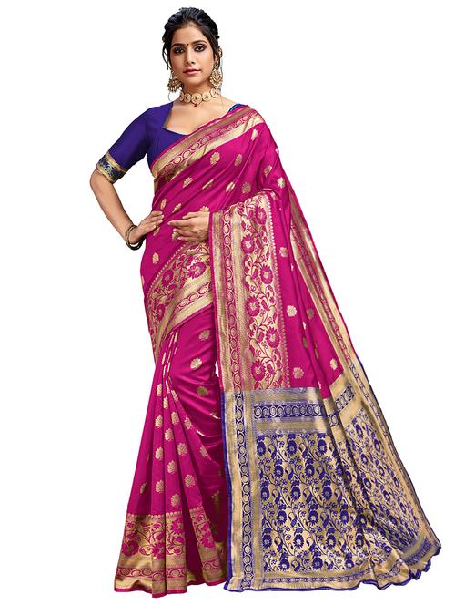 jacquard work banarasi saree with blouse - 17777964 - Very Small Image - 1