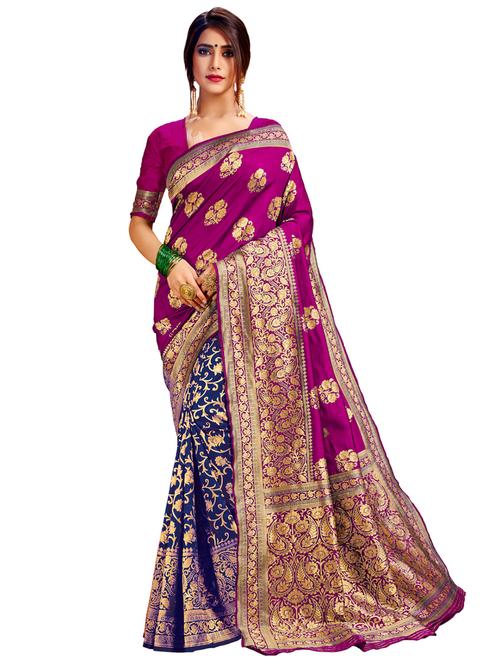 jacquard work banarasi saree - 17777971 - Very Small Image - 1