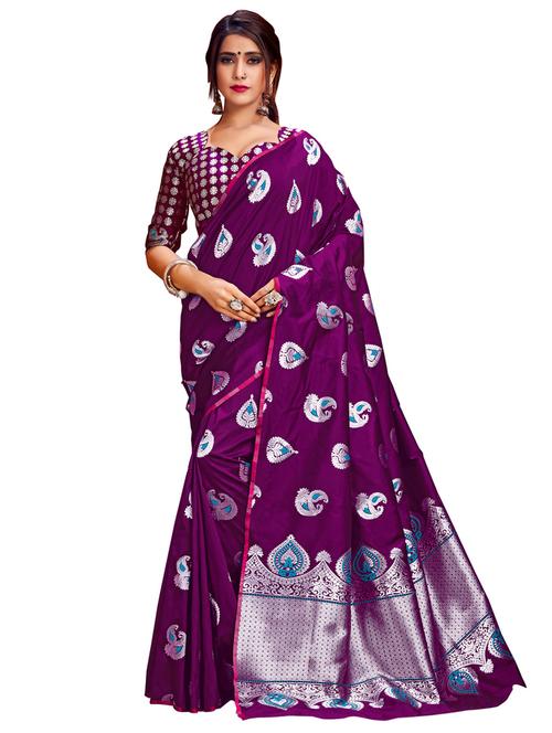 jacquard work banarasi saree - 17777976 - Very Small Image - 1