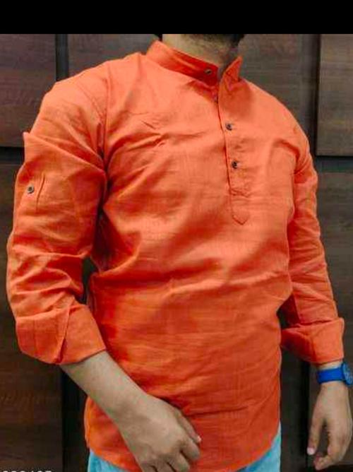 orange half kurta - 17778212 - Very Small Image - 1