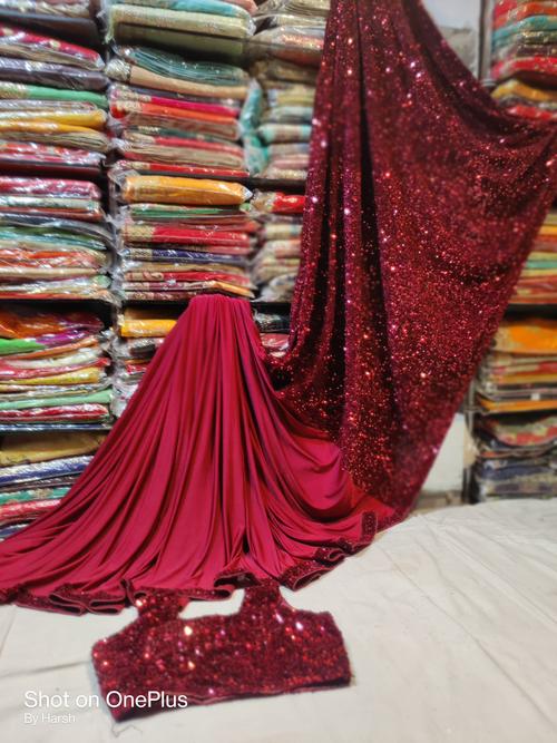 half sequence saree with sequence blouse - 17778227 - Very Small Image - 1