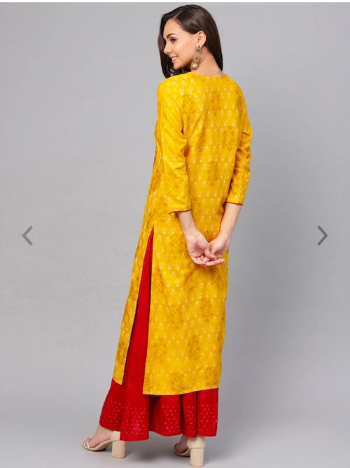 yellow cotton kurti - 17778801 - Very Small Image - 1