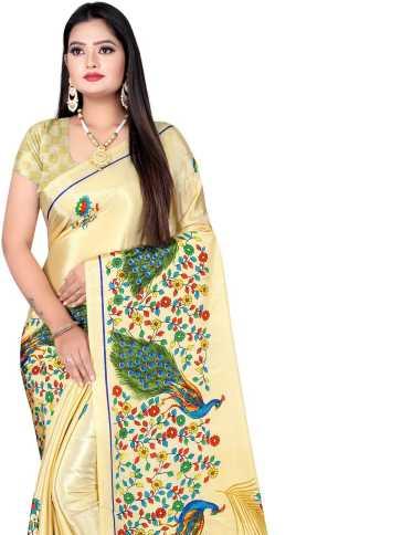 gold silk saree - 17778815 - Very Small Image - 1