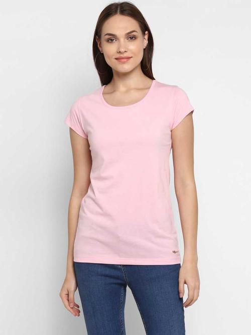 solid women round neck pink, grey - 17779352 - Very Small Image - 1