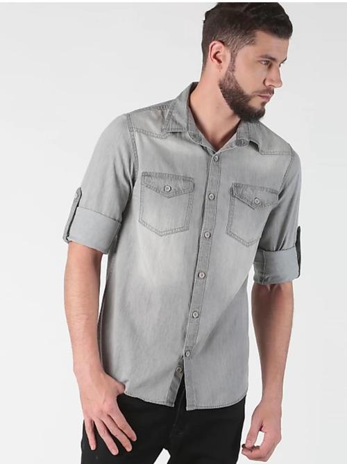 grey denim shirt - 17779377 - Very Small Image - 1