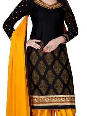 cotton blend embroidered salwar suit material - 17779996 - Very Small Image - 1