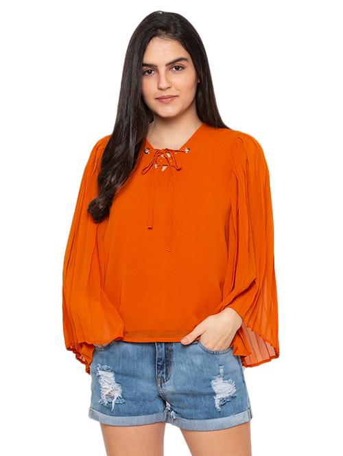 tie up neck bell sleeved top - 17780760 - Very Small Image - 1