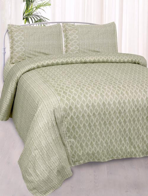 impressive light green pure cotton king size double bedsheet - 17780945 - Very Small Image - 1