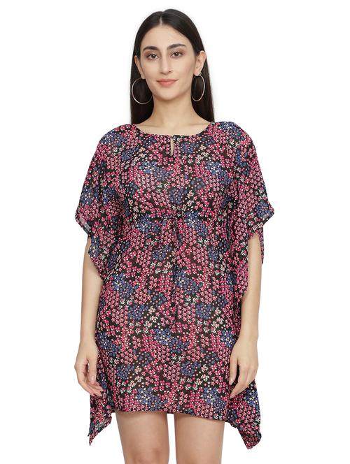 tie front floral kaftan dress - 17782241 - Very Small Image - 1