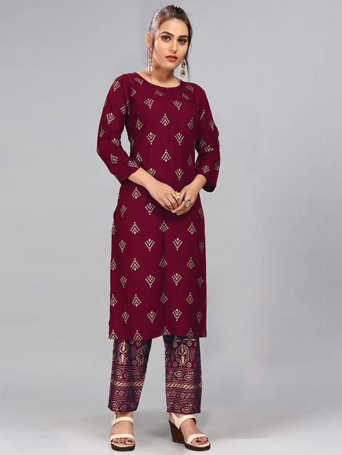 printed kurta palazzo set - 17782286 - Very Small Image - 1