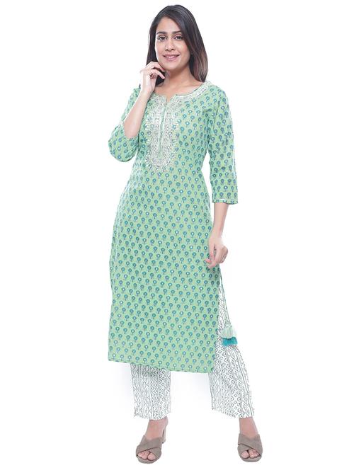printed kurta pant set - 17782884 - Very Small Image - 1