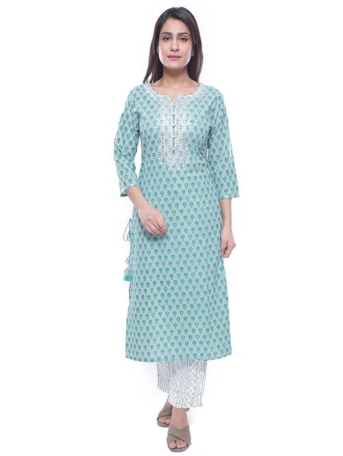 printed kurta pant set - 17782886 - Very Small Image - 1