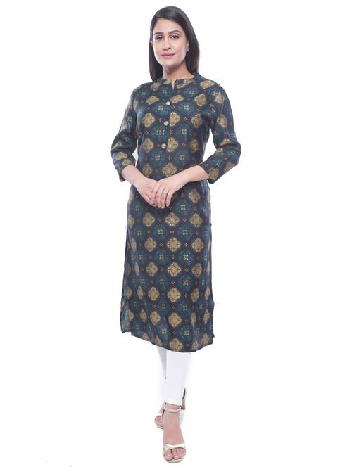 printed straight kurta - 17782898 - Very Small Image - 1