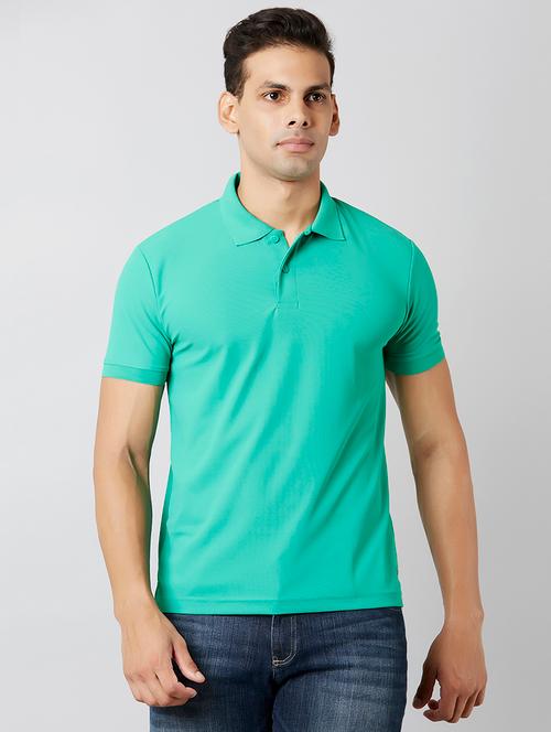 green solid polo t-shirt - 17782941 - Very Small Image - 1