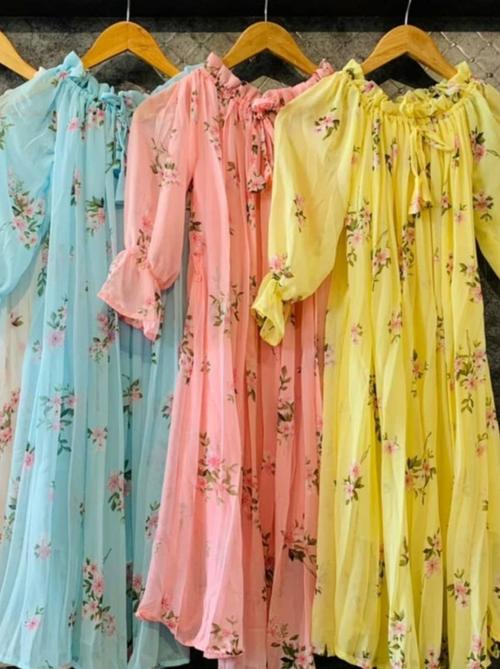 yellow cotton frock - 17783288 - Very Small Image - 1