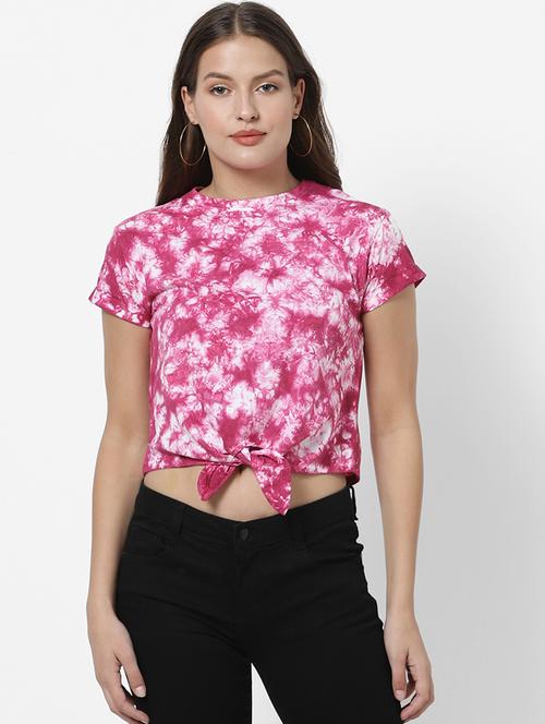 tie front tie & dye top - 17783357 - Very Small Image - 1