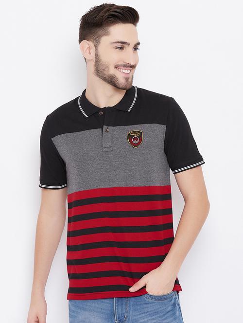 multi colored striped polo t-shirt - 17783649 - Very Small Image - 1