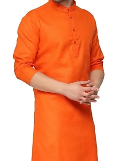 orange cotton kurta - 17783799 - Very Small Image - 1