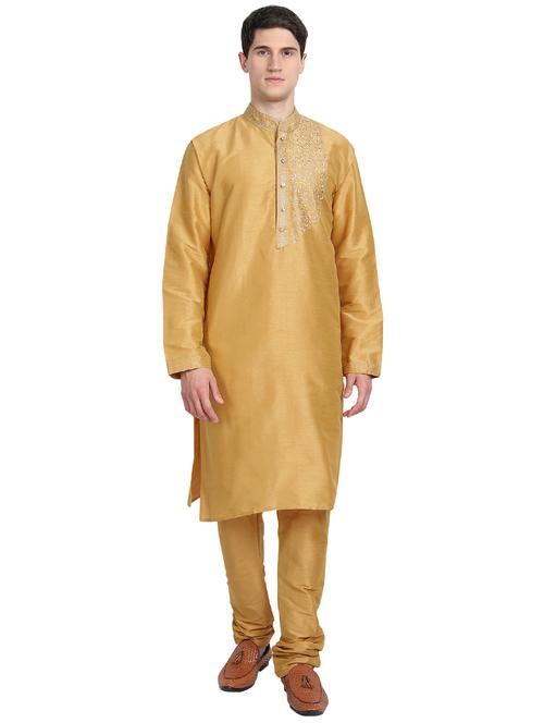 gold kurta pyjama ethnic wear set - 17783836 - Very Small Image - 1