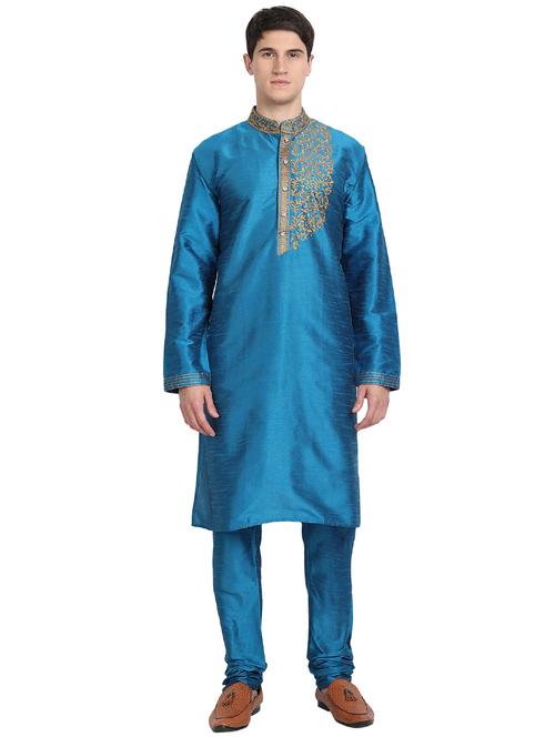 turquoise kurta pyjama ethnic wear set - 17783839 - Very Small Image - 1