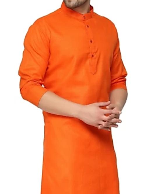 orange cotton kurta - 17784245 - Very Small Image - 1