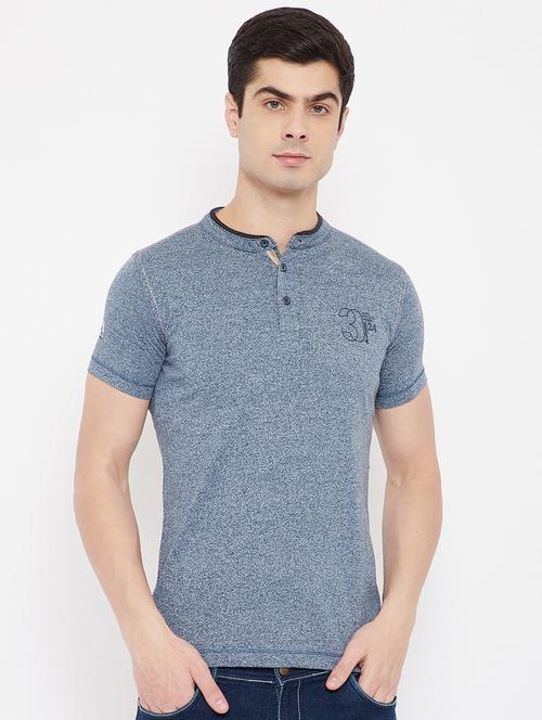 blue melange t-shirt - 17784935 - Very Small Image - 1