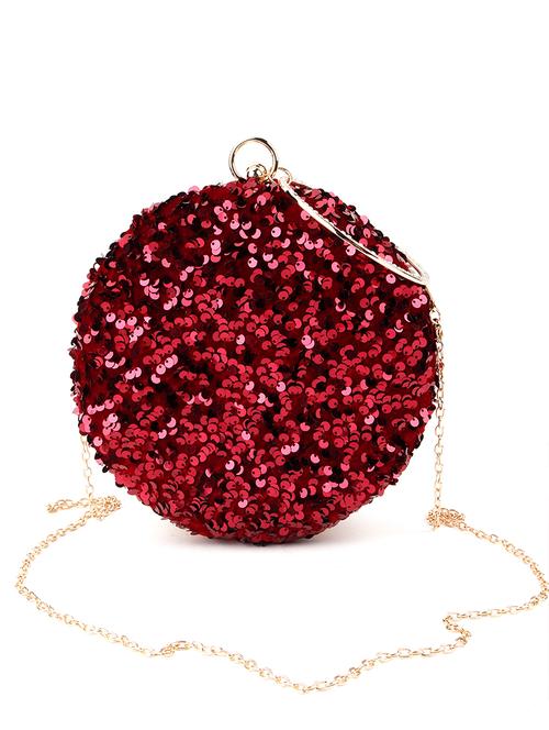 maroon velvet regular clutch - 17785020 - Very Small Image - 1