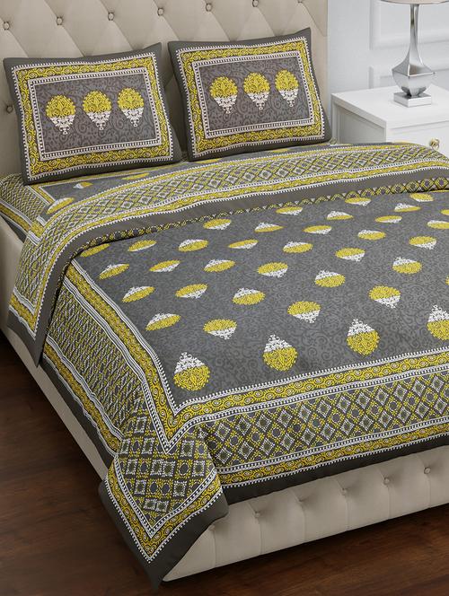 texstylers pure cotton 100x108 inches jaipuri print traditional bedsheet with 2 pillow covers - 17785128 - Very Small Image - 1