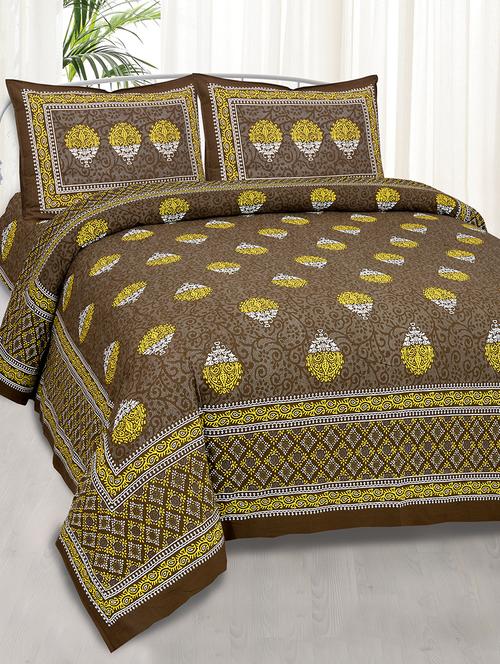 texstylers pure cotton 100x108 inches jaipuri print traditional bedsheet with 2 pillow covers - 17785131 - Very Small Image - 1