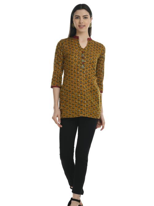 ilisha mustard brown & black ethnic - 17785155 - Very Small Image - 1