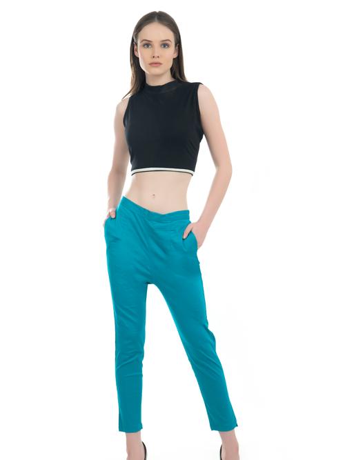 ilisha green regular fit solid cropped - 17785175 - Very Small Image - 1