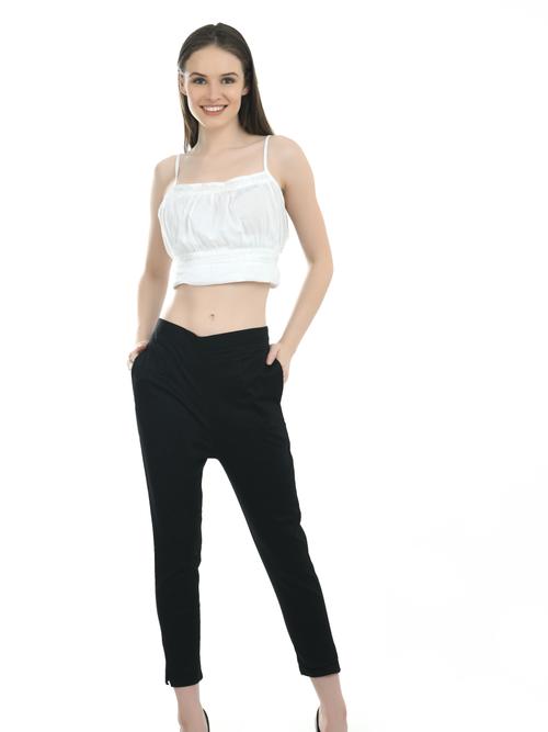 ilisha black regular fit solid cropped - 17785179 - Very Small Image - 1