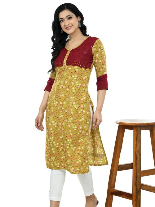 ilisha women’s rayon kurti/ladies floral kurti/girls - 17785226 - Very Small Image - 1