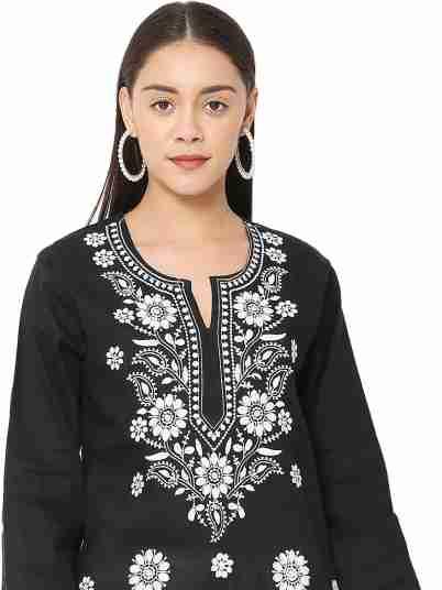 lucknowi chikan machine work cotton knee - 17785378 - Very Small Image - 1