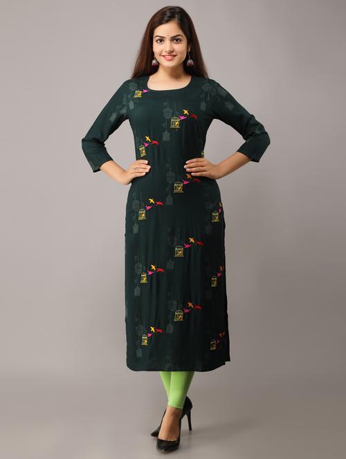 embroidered straight kurta - 17785488 - Very Small Image - 1