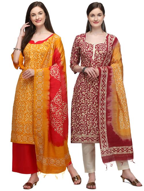 multi colored unstitched combos suit - 17785822 - Very Small Image - 1