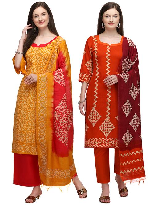 multi colored unstitched combos suit - 17785835 - Very Small Image - 1